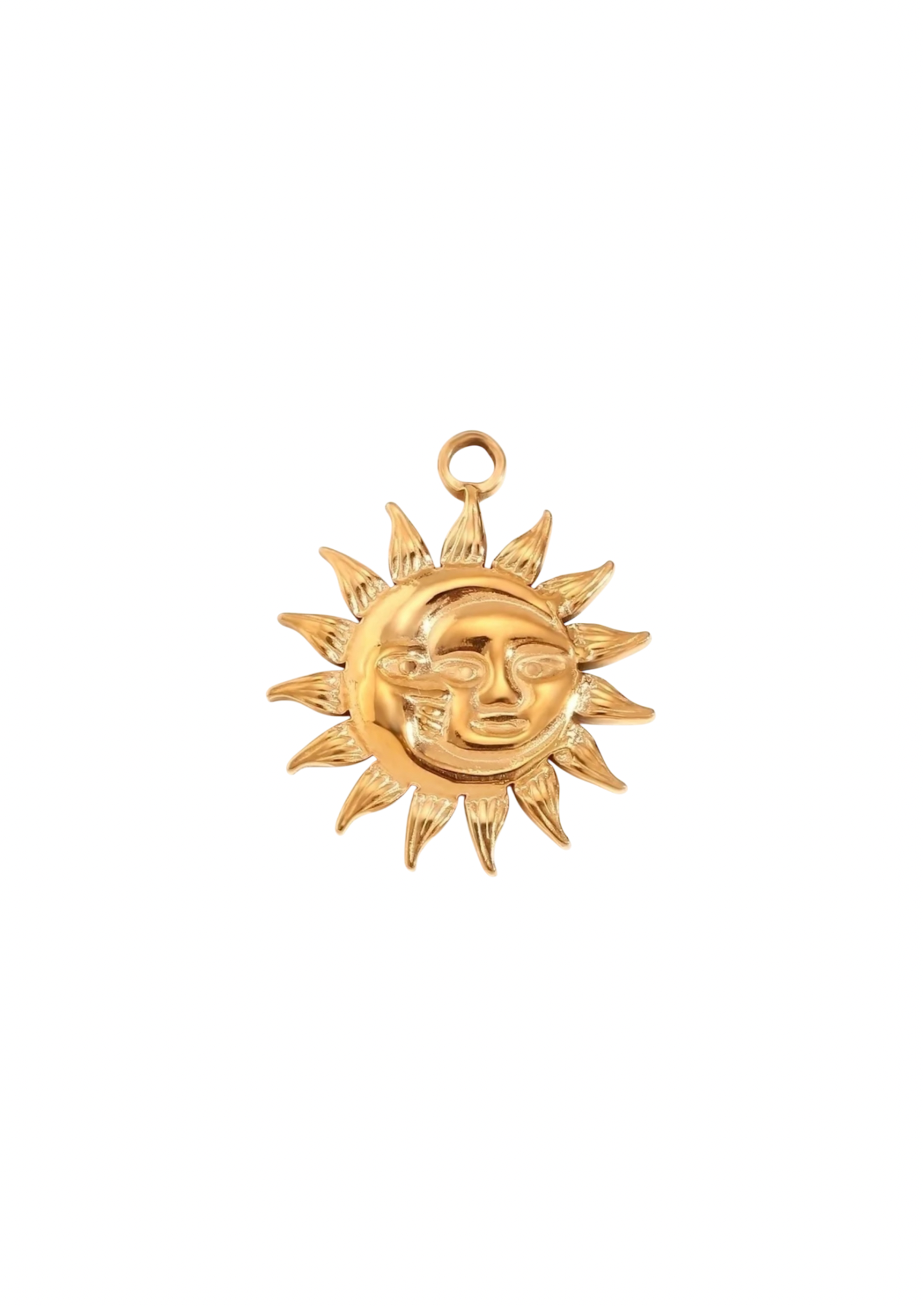 Sun & Moon Pendant - Large/Gold