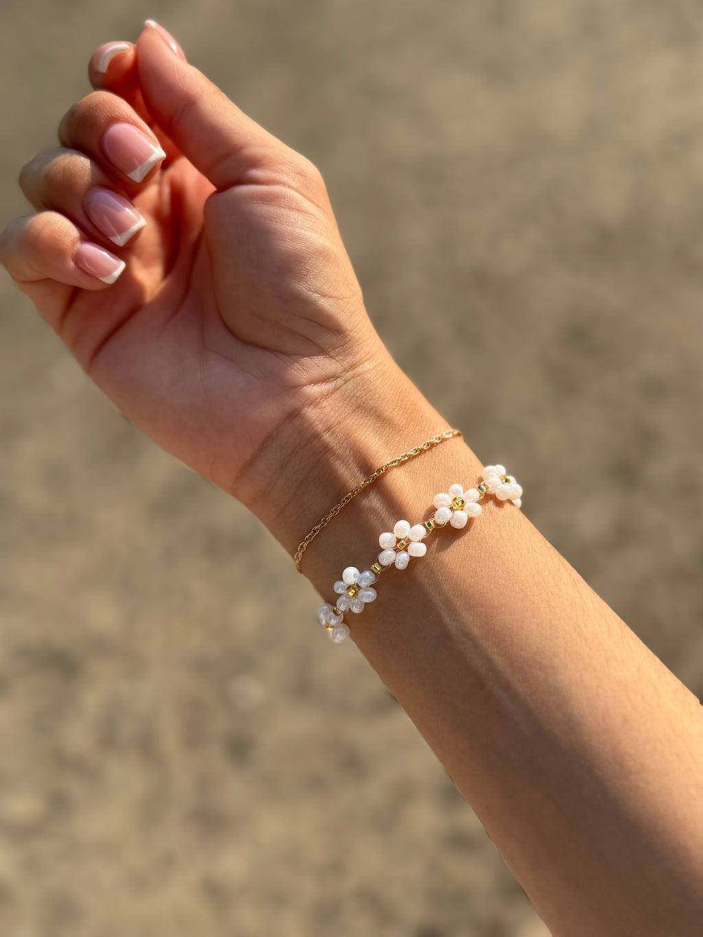 Handcrafted Beaded Flower Bracelet