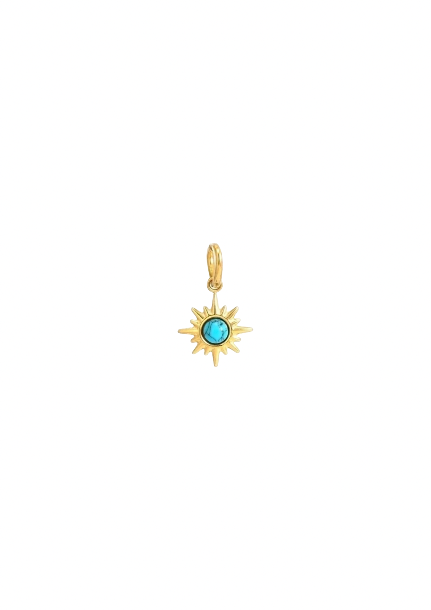 Turquoise Inlay Sunburst Charm