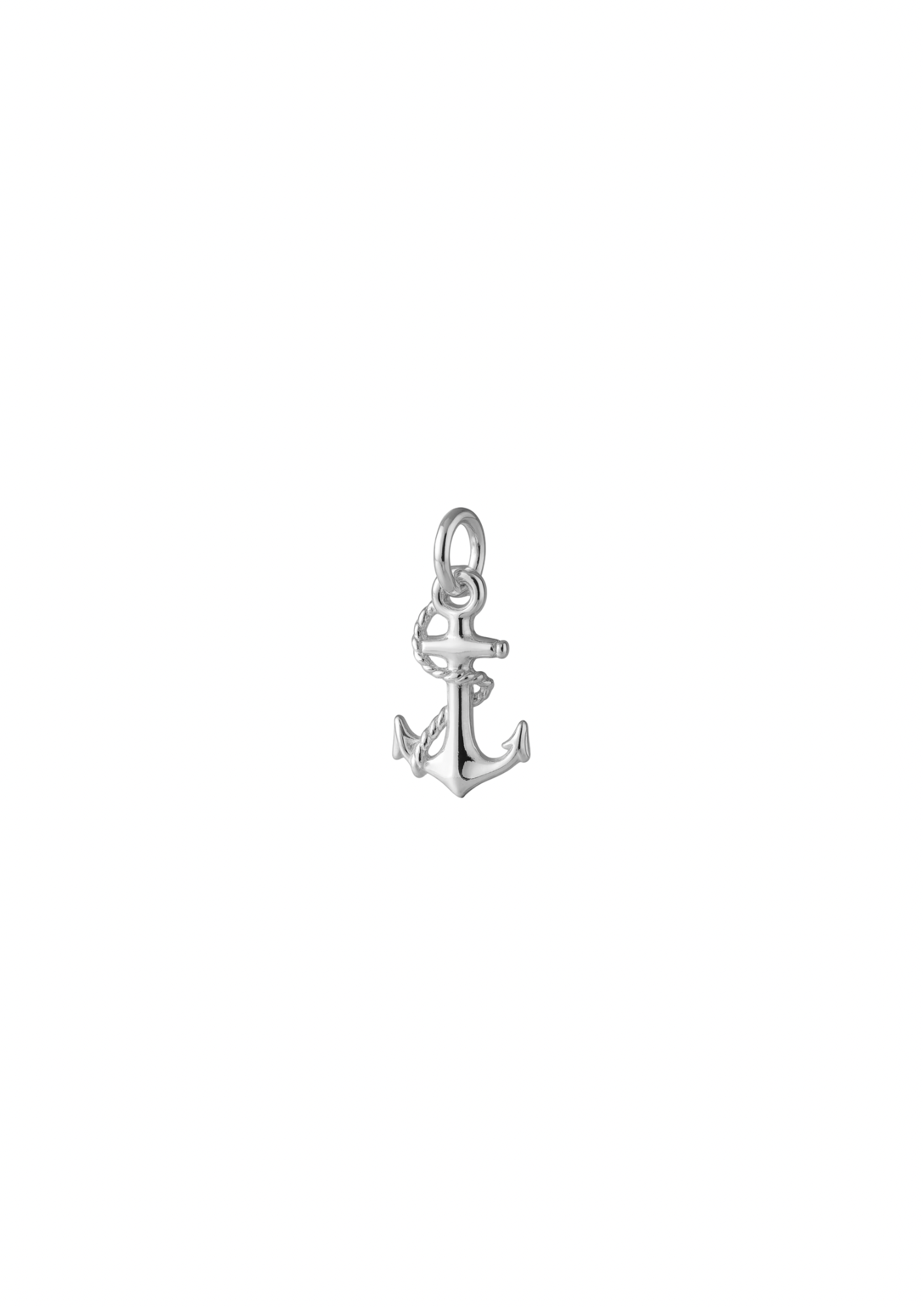 Roped Anchor Charm - Silver