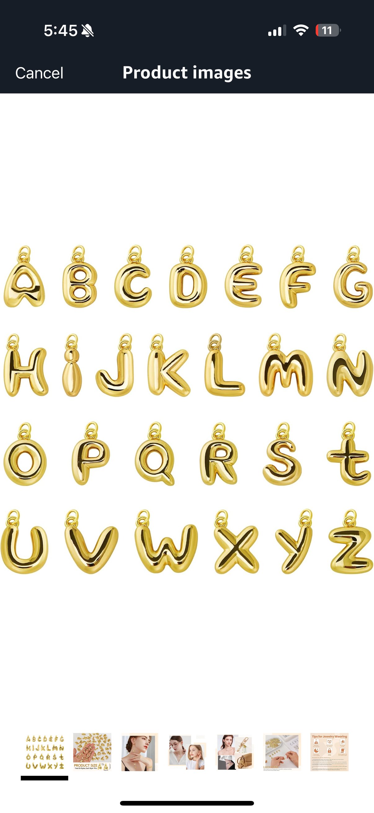 Bubble Letter Charm