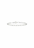 Polished Paper Clip Link Bracelet - Silver