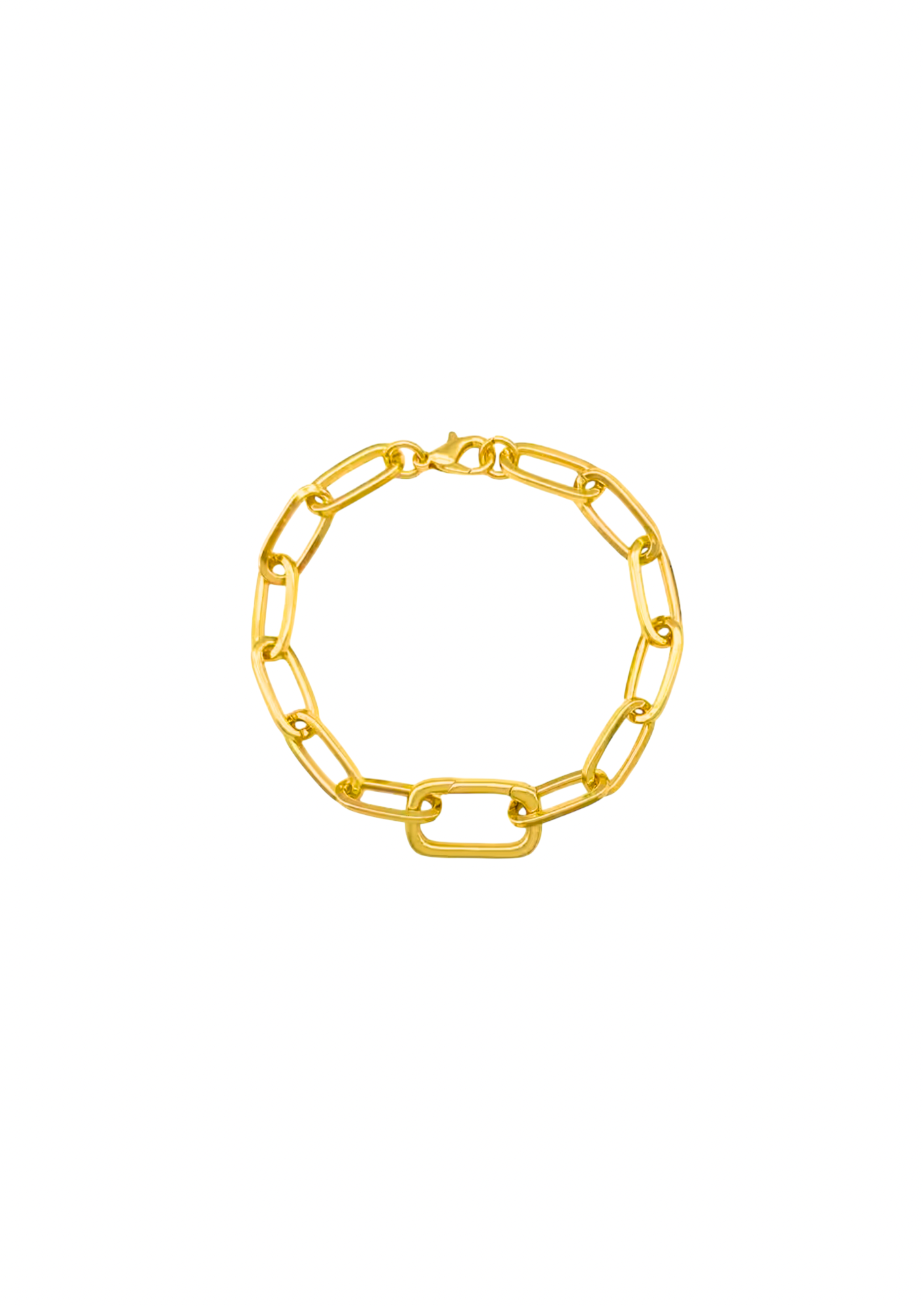 Chunky Paper Clip Bracelet with Charm Keeper