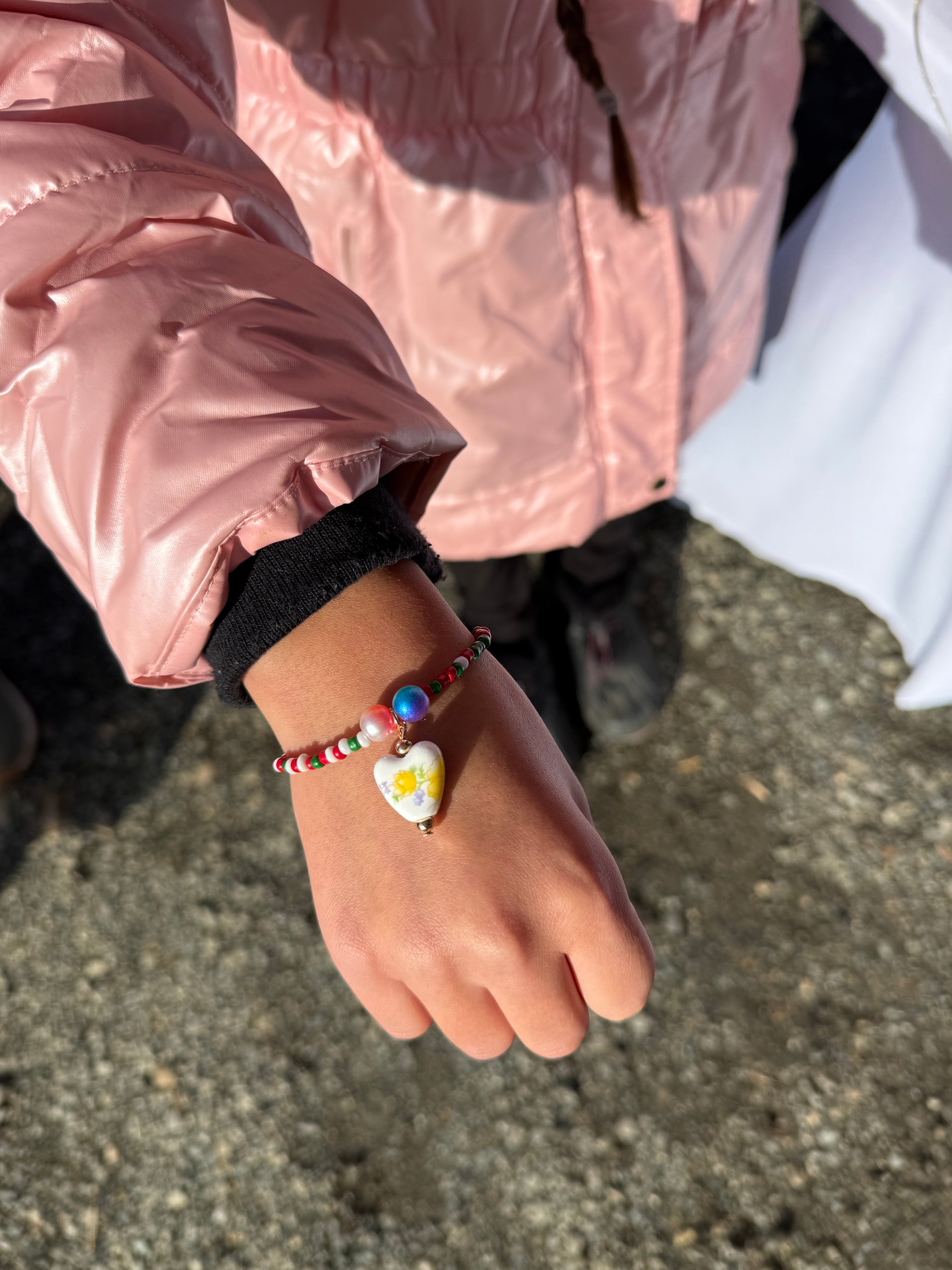 Hand Painted Ceramic Pendant - Flowers