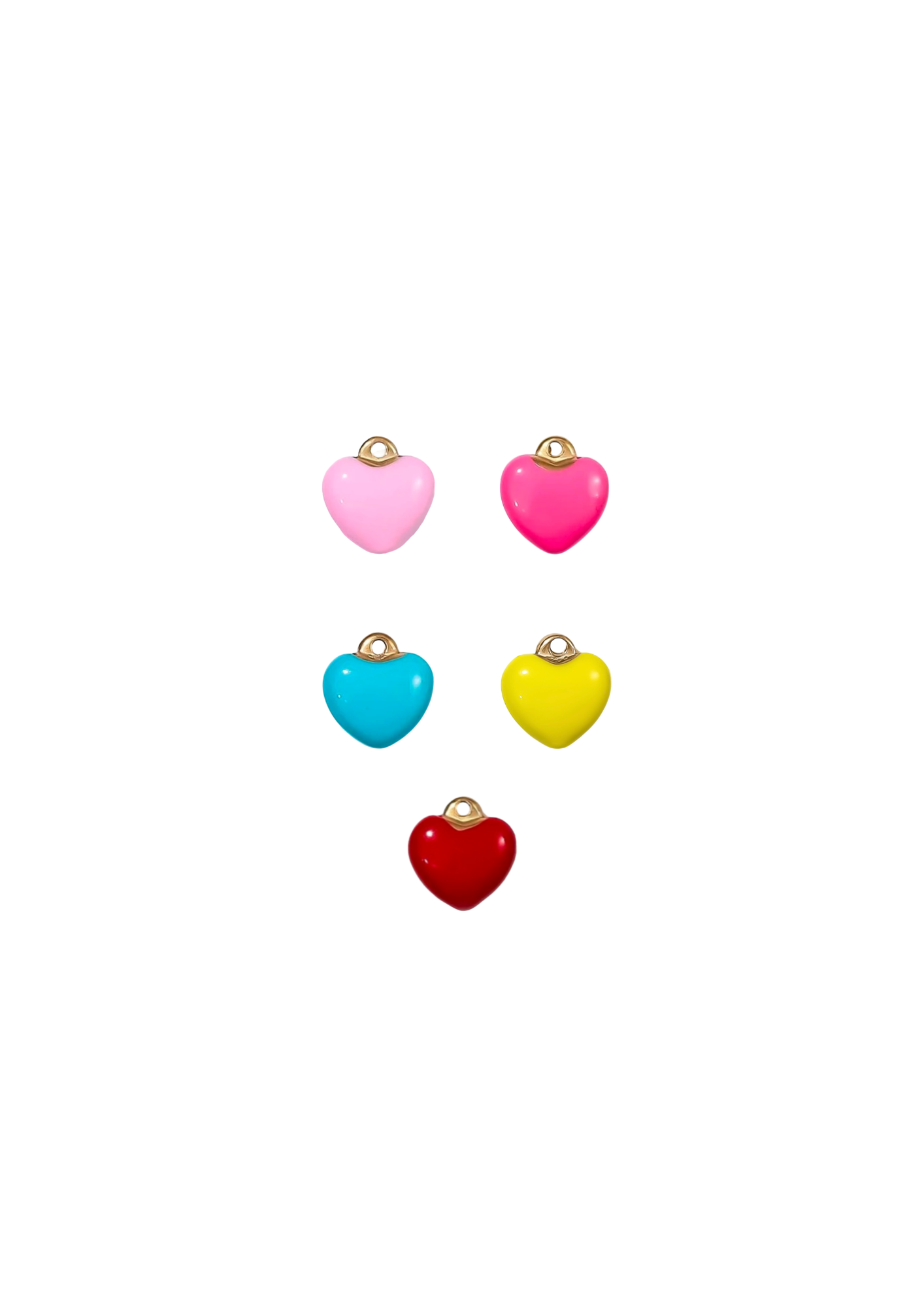 Mini Puff Heart Charm - Colored